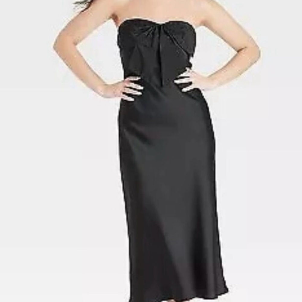 Women’s Bow MIDI Dress Black  -  Size 10 NWOT